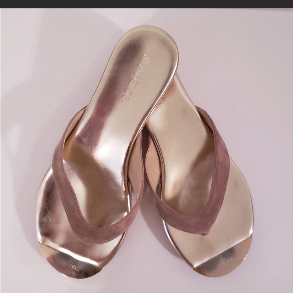 Jimmy Choo cork wedge thongs sandals size 8
